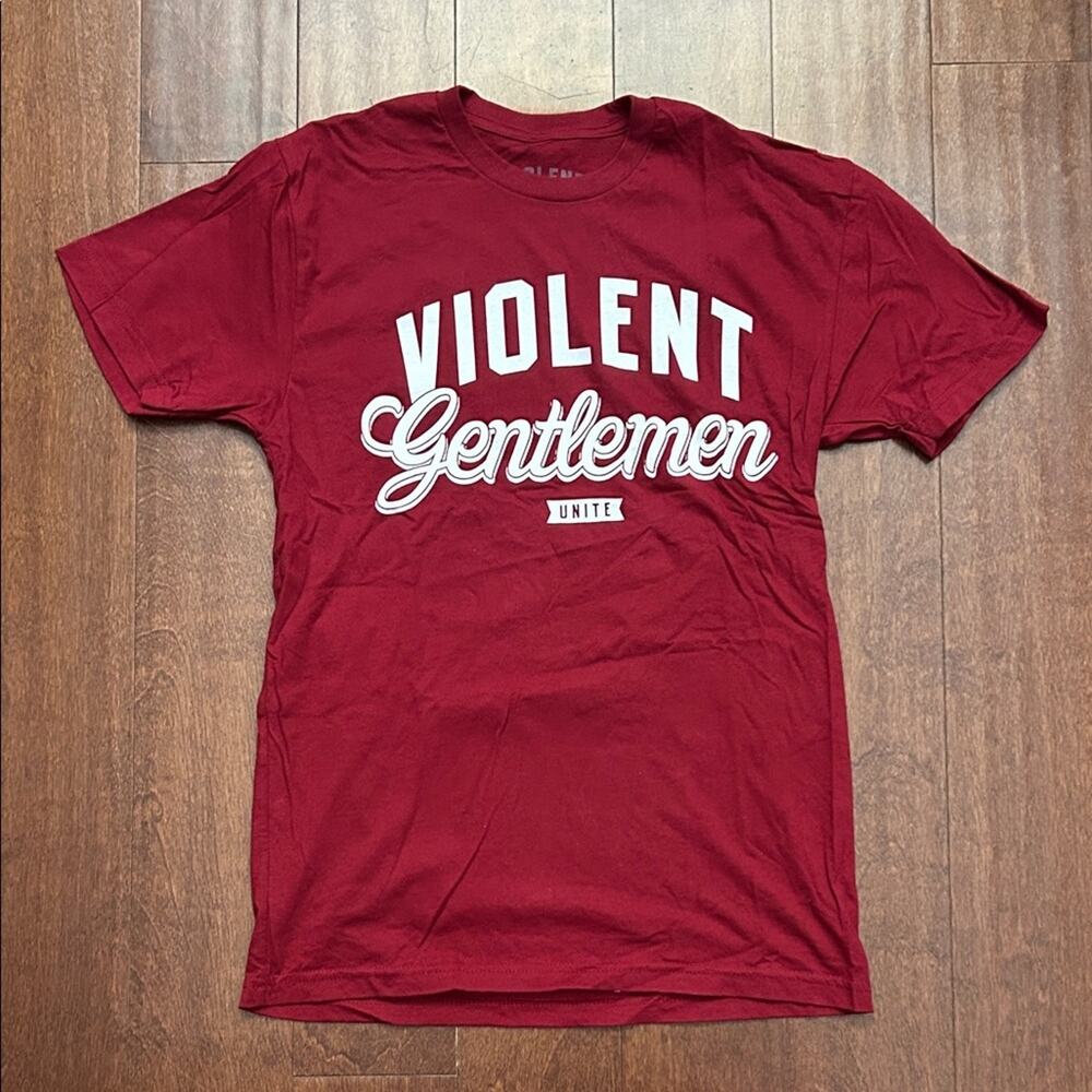 Violent Gentlemen Maroon, Short Sleeve Graphic Tee, Size Small, NWOT